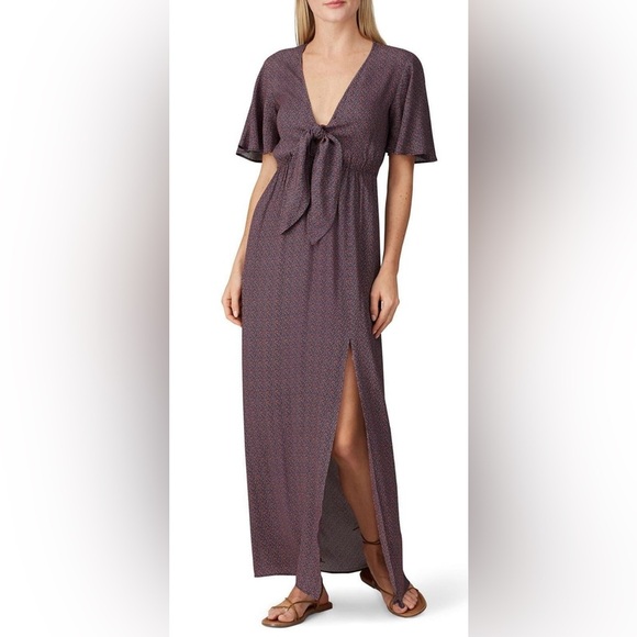 Charli Dresses & Skirts - Charli Svea Maxi Dress with Front Tie women’s size 8, slit Retails for $189